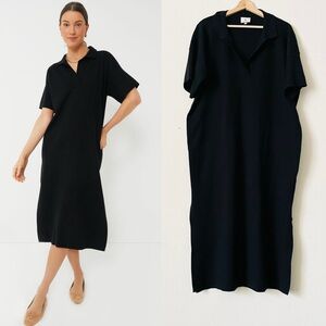 Tuckernuck XXL Channing black knit polo midi dress